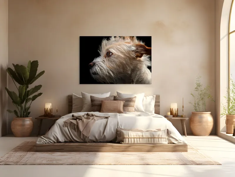 Tablou Canvas, "Portretul unui câine visător", Nu știu cine este în această fotografie., 150 x 100 cm – poza 4