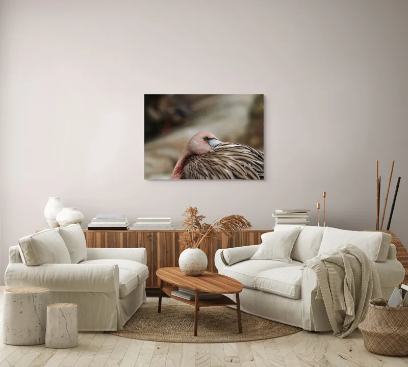 Tablou Canvas, "Pasărea somnoroasă pe malul apei", 100 x 70 cm – poza 3