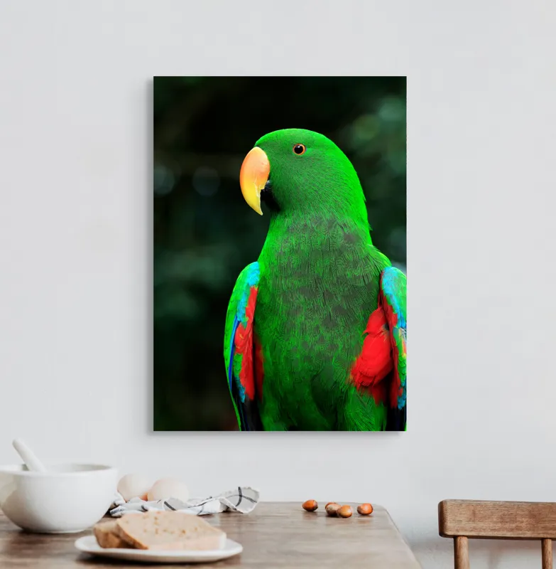 Tablou Canvas, "Papagalul verde în lumina dimineții", 50 x 70 cm – poza 3