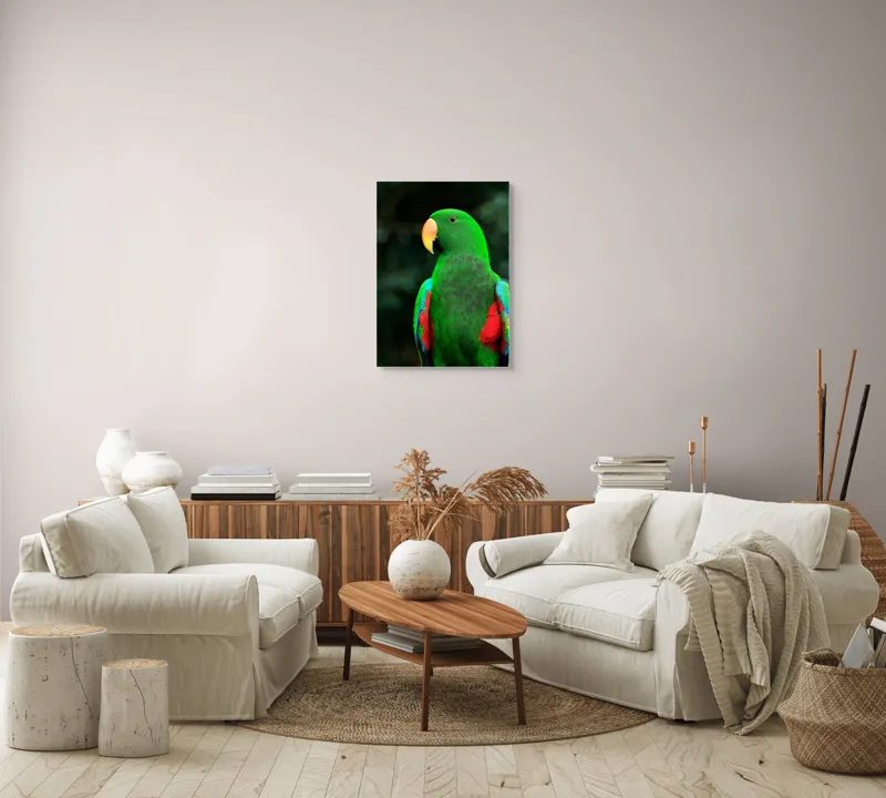 Tablou Canvas, "Papagalul verde în lumina dimineții", 50 x 70 cm – poza 4