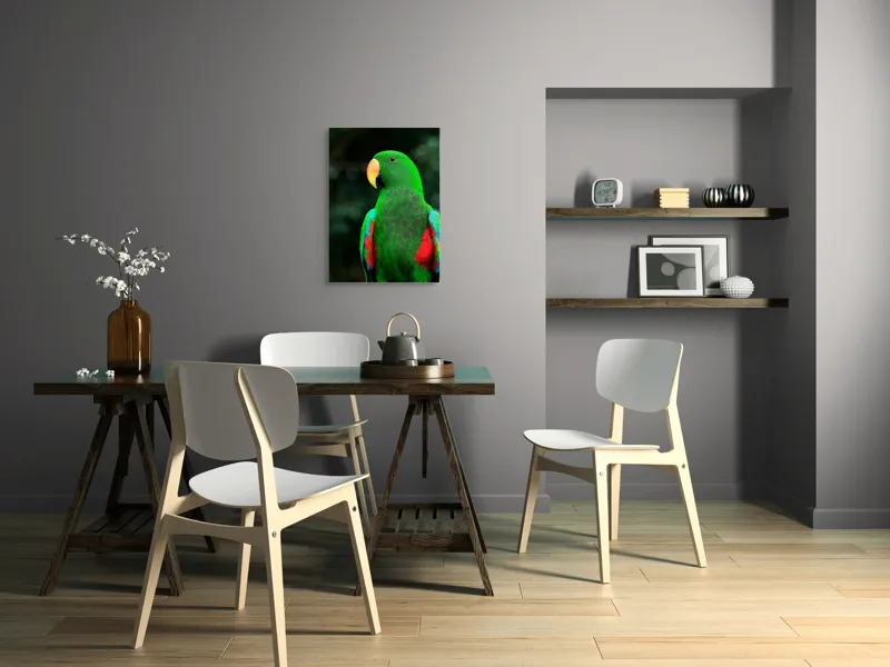 Tablou Canvas, "Papagalul verde în lumina dimineții", 50 x 70 cm – poza 5