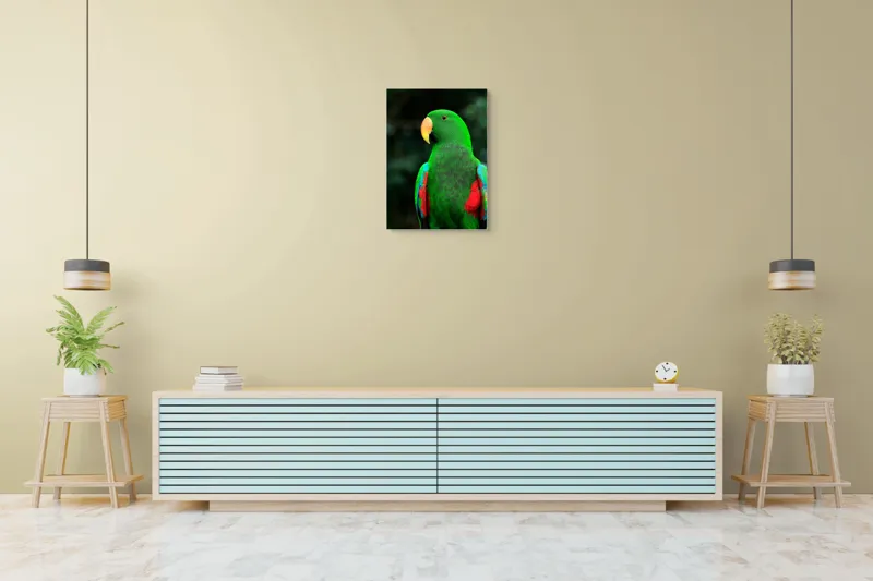 Tablou Canvas, "Papagalul verde în lumina dimineții", 50 x 70 cm – poza 6