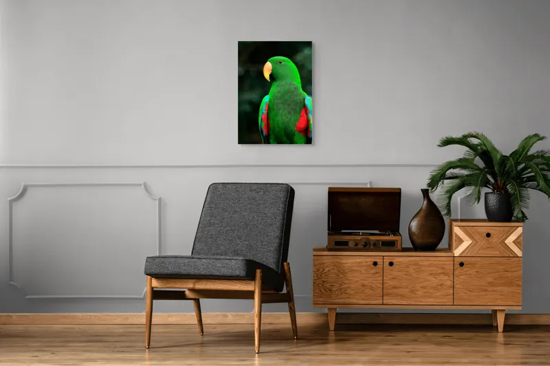 Tablou Canvas, "Papagalul verde în lumina dimineții", 50 x 70 cm – poza 8