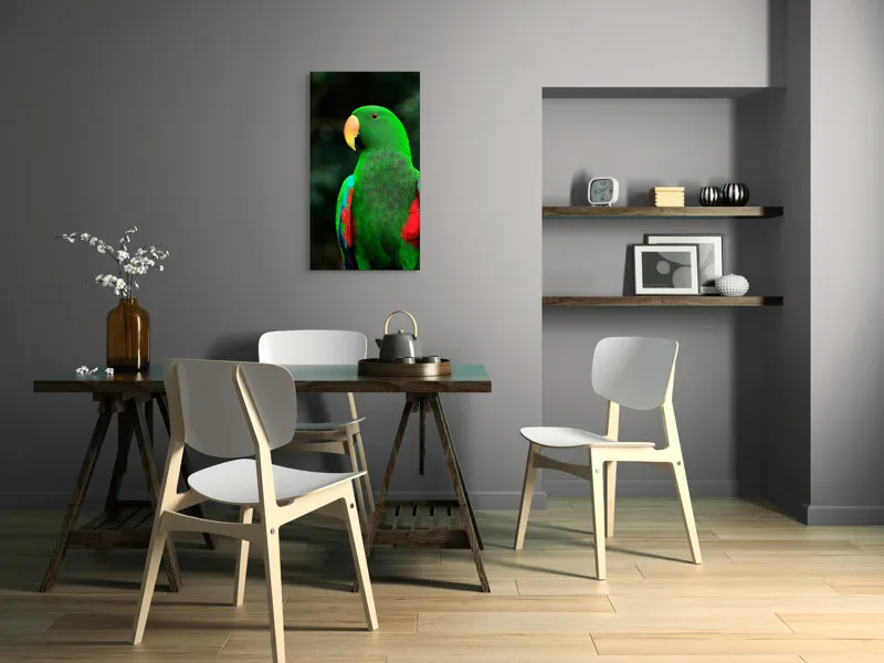 Tablou Canvas, "Papagalul verde în lumina dimineții", 50 x 90 cm – poza 4