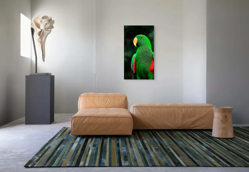 Tablou Canvas, "Papagalul verde în lumina dimineții", 50 x 90 cm – poza 5