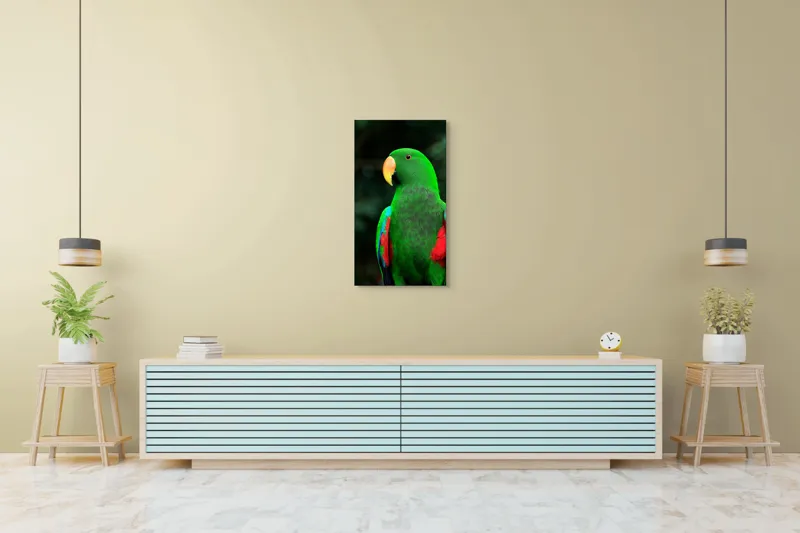 Tablou Canvas, "Papagalul verde în lumina dimineții", 50 x 90 cm – poza 6