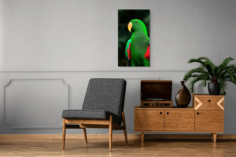 Tablou Canvas, "Papagalul verde în lumina dimineții", 50 x 90 cm – poza 8