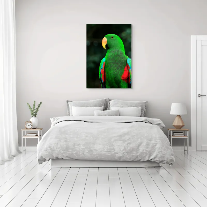 Tablou Canvas, "Papagalul verde în lumina dimineții", 70 x 100 cm – poza 3