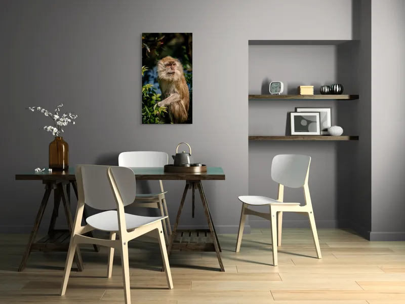 Tablou Canvas, "Maimuța contemplativă în natură vibrantă", 50 x 90 cm – poza 4