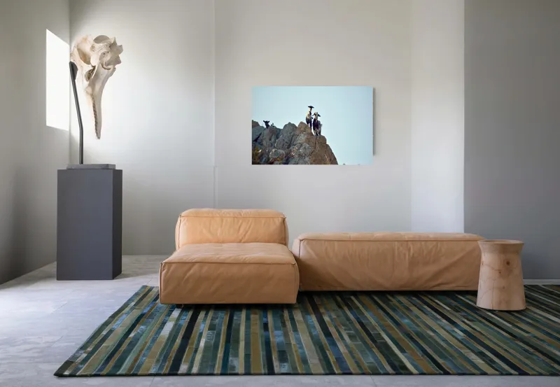 Tablou Canvas, "Capre pe stânci sub cer senin", Capre, Stâncă, Cer, Natură, Aventură, Priveliște, Înălțime, Peisaj, Libertate, Aventurous, 90 x 50 cm – poza 8