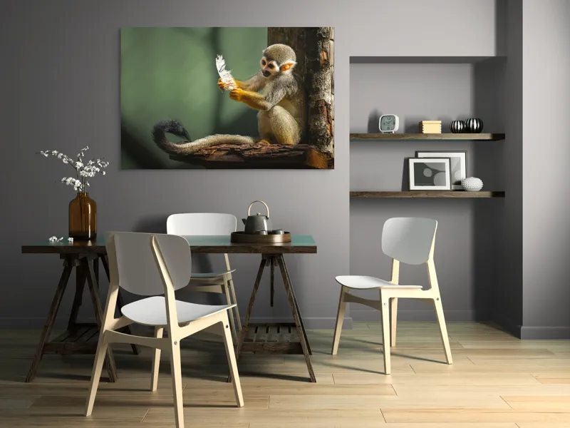 Tablou Canvas, "Maimuța descoperă penajul neașteptat", Nu știu cine este în această imagine., 150 x 100 cm – poza 5