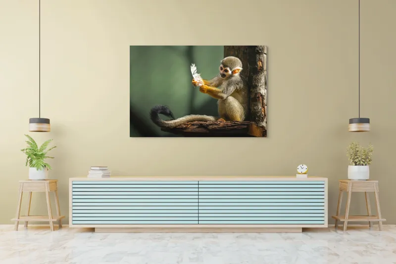 Tablou Canvas, "Maimuța descoperă penajul neașteptat", Nu știu cine este în această imagine., 150 x 100 cm – poza 6