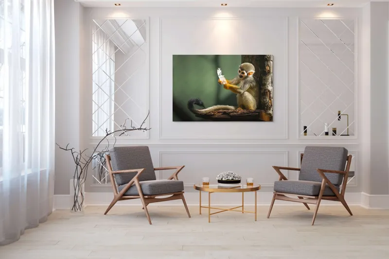 Tablou Canvas, "Maimuța descoperă penajul neașteptat", Nu știu cine este în această imagine., 150 x 100 cm – poza 7