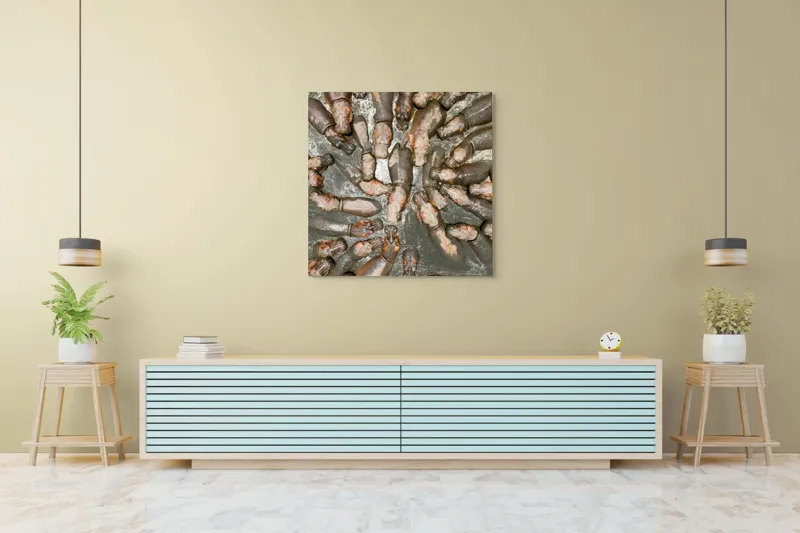 Tablou Canvas, "Hipopotami la bălăceală în soare", 100 x 100 cm – poza 5