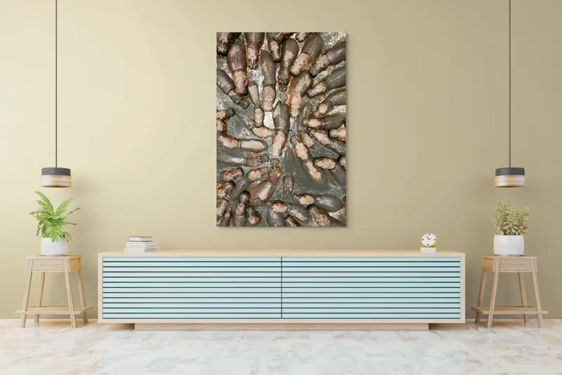 Tablou Canvas, "Hipopotami la bălăceală în soare", 100 x 150 cm – poza 4