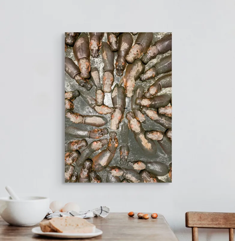 Tablou Canvas, "Hipopotami la bălăceală în soare", 50 x 70 cm – poza 3