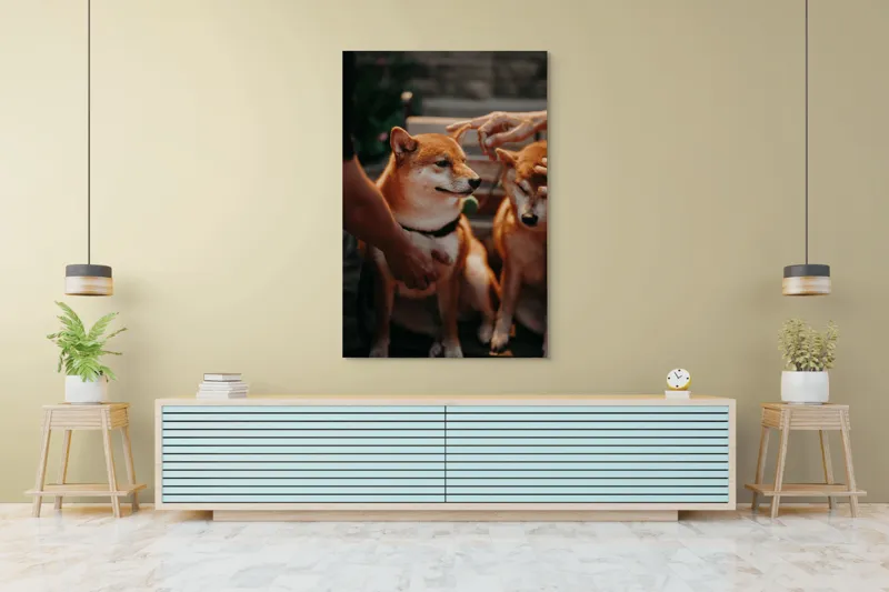 Tablou Canvas, "Câini răsfățați la apusul soarelui", 100 x 150 cm – poza 4