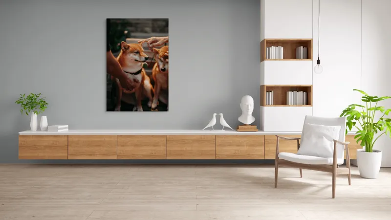 Tablou Canvas, "Câini răsfățați la apusul soarelui", 100 x 150 cm – poza 8