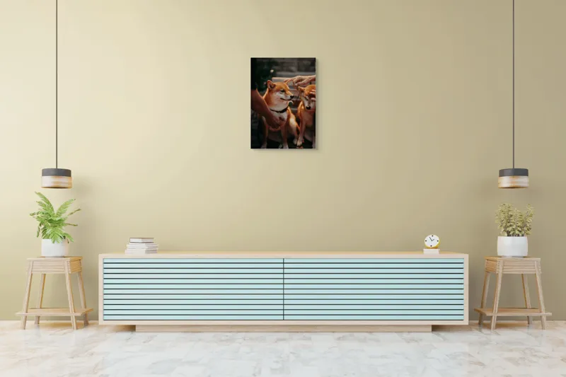 Tablou Canvas, "Câini răsfățați la apusul soarelui", 50 x 70 cm – poza 6