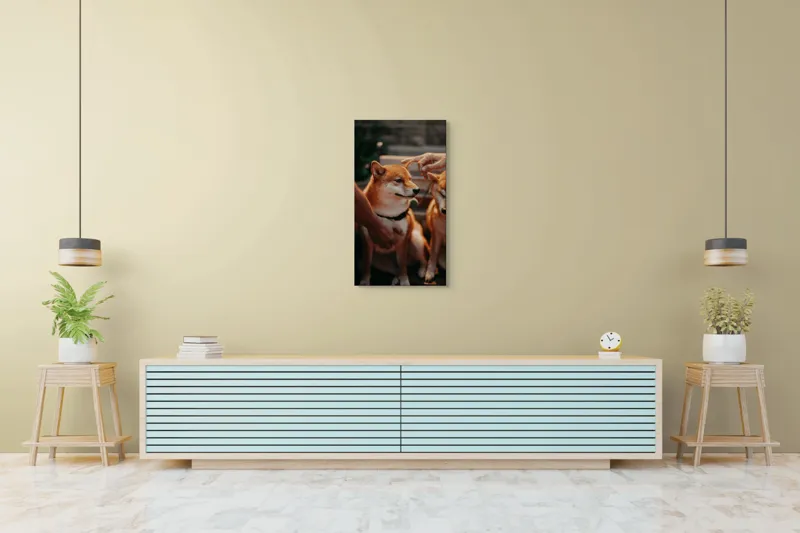 Tablou Canvas, "Câini răsfățați la apusul soarelui", 50 x 90 cm – poza 6