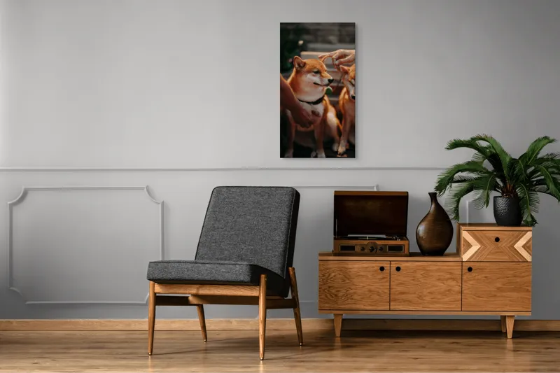 Tablou Canvas, "Câini răsfățați la apusul soarelui", 50 x 90 cm – poza 8