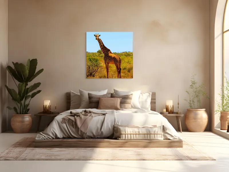 Tablou Canvas, "Girafa singuratică în savană africană", Scuză-mă, 100 x 100 cm – poza 4