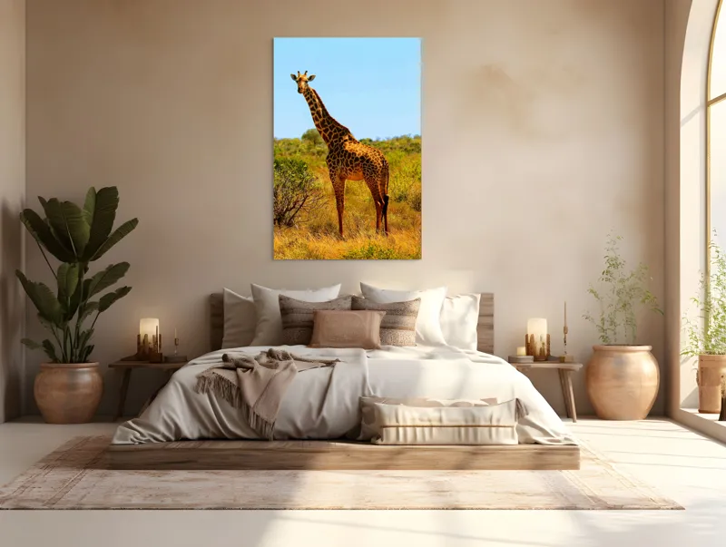 Tablou Canvas, "Girafa singuratică în savană africană", Scuză-mă, 100 x 150 cm – poza 3