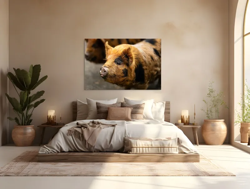 Tablou Canvas, "Porci purceluși în lumina dimineții", 150 x 100 cm – poza 4