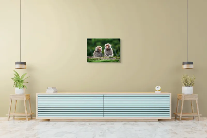 Tablou Canvas, "Maimuțe contemplând lumea verde", 70 x 50 cm – poza 7