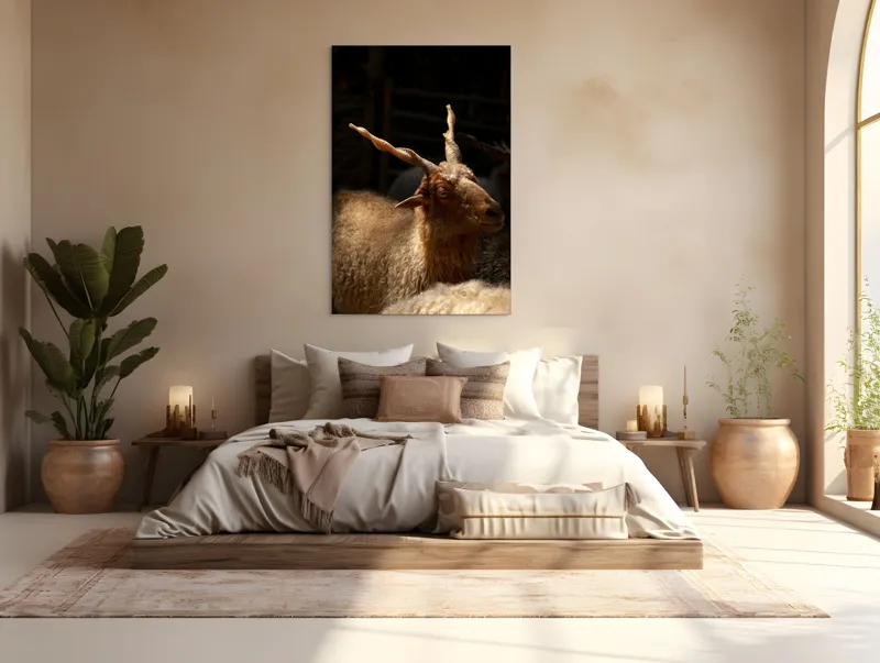 Tablou Canvas, "Capra în lumina soarelui blând", 100 x 150 cm – poza 3