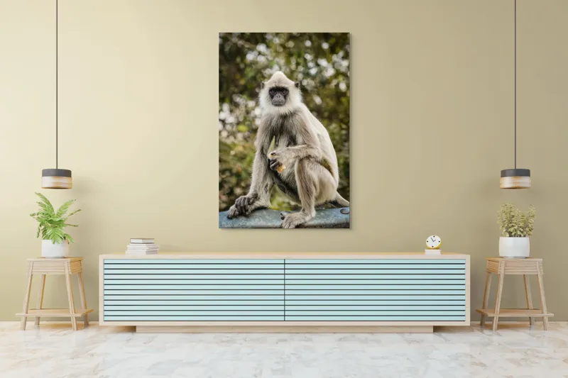 Tablou Canvas, "Maimuța contemplativă în natură liniștită", 100 x 150 cm – poza 4
