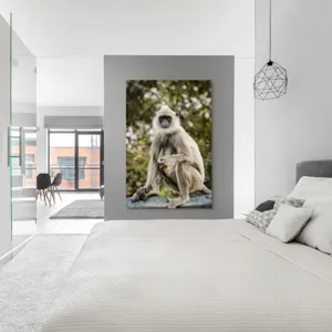 Tablou Canvas, "Maimuța contemplativă în natură liniștită", 100 x 150 cm – poza 5