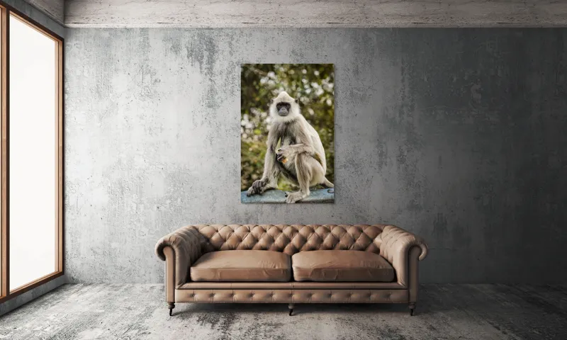 Tablou Canvas, "Maimuța contemplativă în natură liniștită", 100 x 150 cm – poza 6