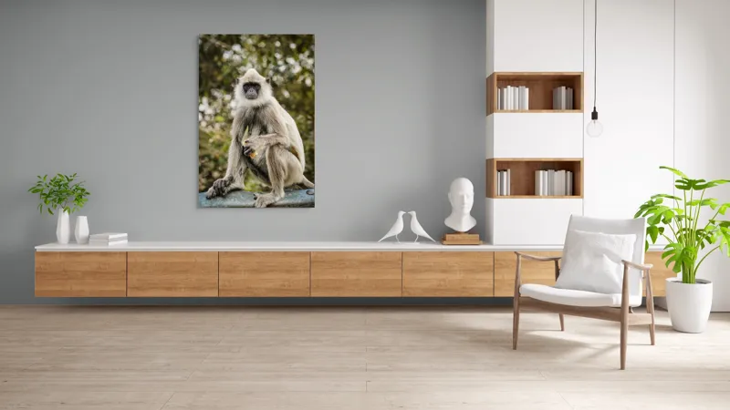 Tablou Canvas, "Maimuța contemplativă în natură liniștită", 100 x 150 cm – poza 8