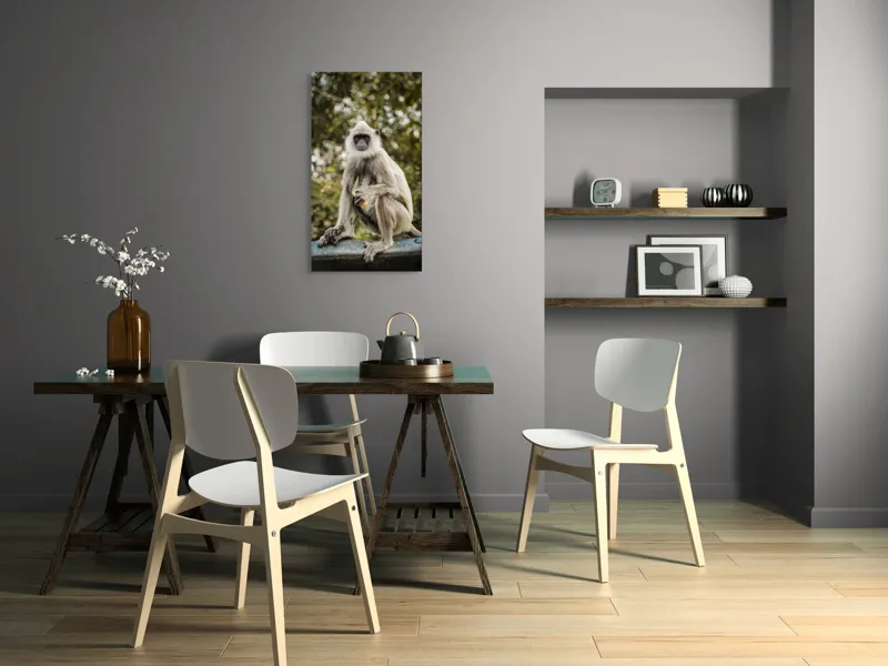 Tablou Canvas, "Maimuța contemplativă în natură liniștită", 50 x 90 cm – poza 4
