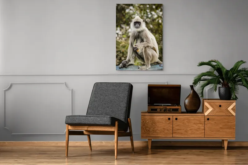 Tablou Canvas, "Maimuța contemplativă în natură liniștită", 70 x 100 cm – poza 6