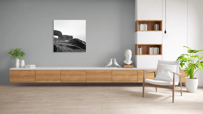 Tablou Canvas, "Vaci păscând pe coline însorite", Vaci, Peisaj, Pășune, Piatră, Cer, Natură, Siluetă, Iarbă., 100 x 100 cm – poza 8