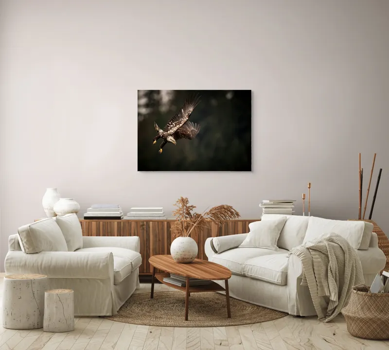 Tablou Canvas, "Vulturul în zbor spre prada sa", Majestic, Powerful, Focused, Graceful, Wild, 100 x 70 cm – poza 3