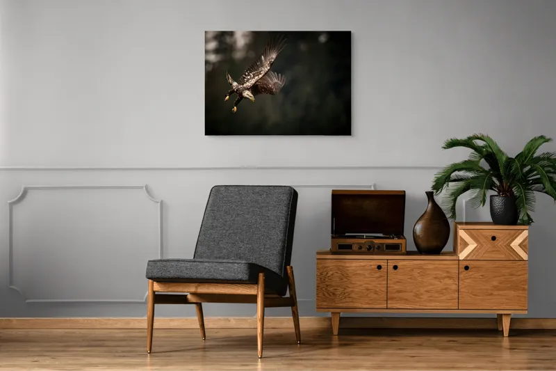Tablou Canvas, "Vulturul în zbor spre prada sa", Majestic, Powerful, Focused, Graceful, Wild, 100 x 70 cm – poza 8