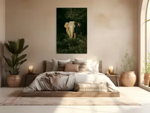 Tablou Canvas, "Elefant singuratic în pădurea deasă", 100 x 150 cm – poza 3