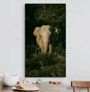 Tablou Canvas, "Elefant singuratic în pădurea deasă", 50 x 90 cm – poza 3
