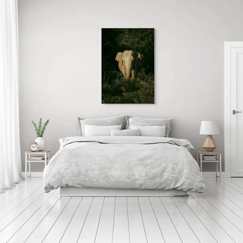 Tablou Canvas, "Elefant singuratic în pădurea deasă", 70 x 100 cm – poza 3