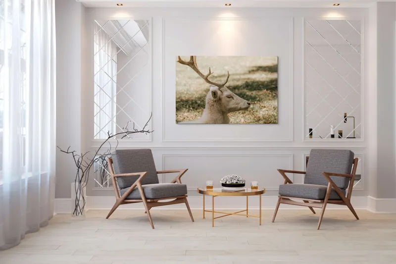 Tablou Canvas, "Cerbul alb în lumina toamnei", 150 x 100 cm – poza 7