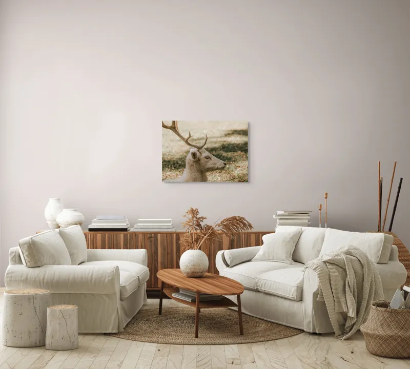 Tablou Canvas, "Cerbul alb în lumina toamnei", 70 x 50 cm – poza 6