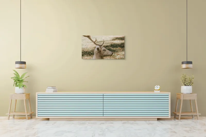 Tablou Canvas, "Cerbul alb în lumina toamnei", 90 x 50 cm – poza 5