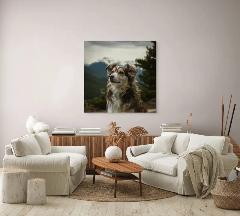 Tablou Canvas, "Paznic al vârfurilor înzăpezite", 100 x 100 cm – poza 3