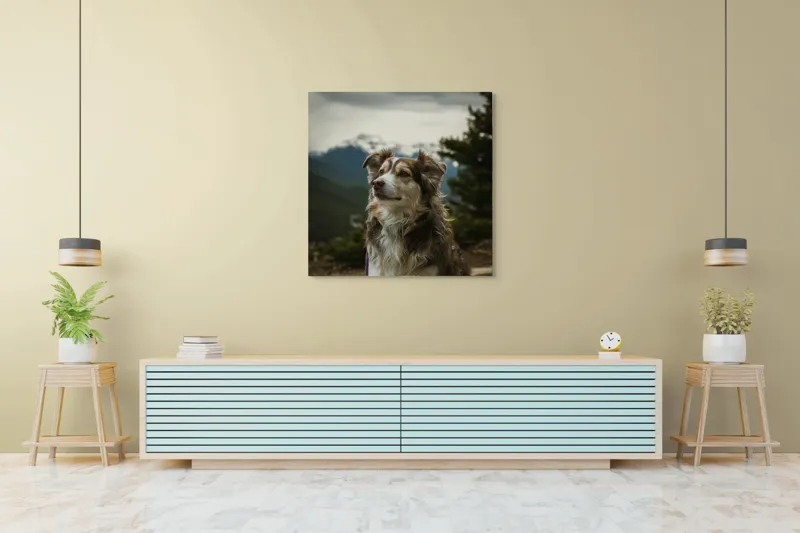 Tablou Canvas, "Paznic al vârfurilor înzăpezite", 100 x 100 cm – poza 5