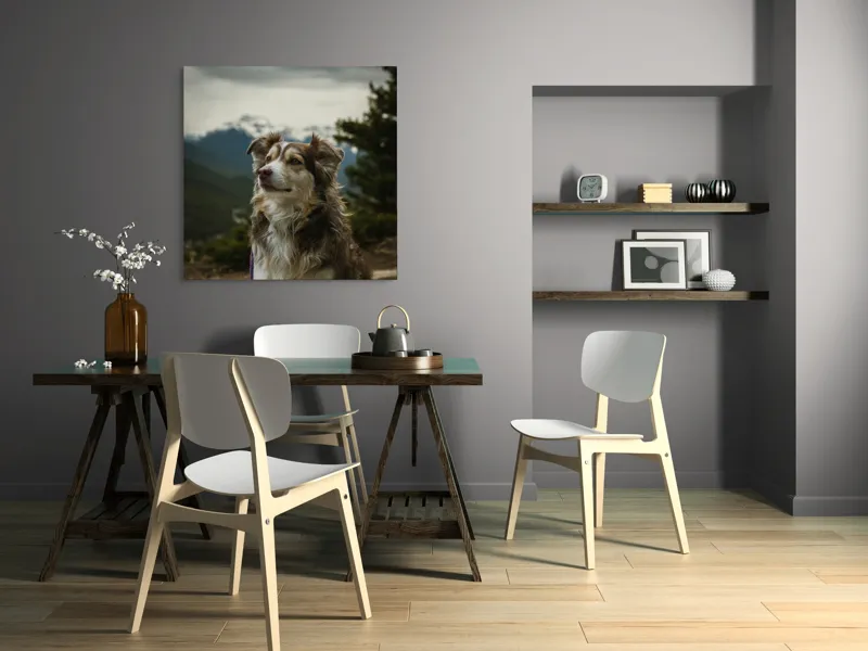 Tablou Canvas, "Paznic al vârfurilor înzăpezite", 100 x 100 cm – poza 6