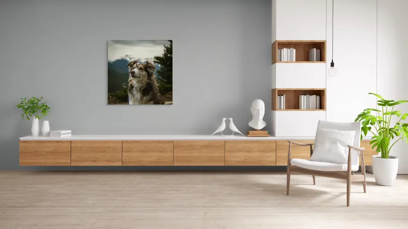 Tablou Canvas, "Paznic al vârfurilor înzăpezite", 100 x 100 cm – poza 8
