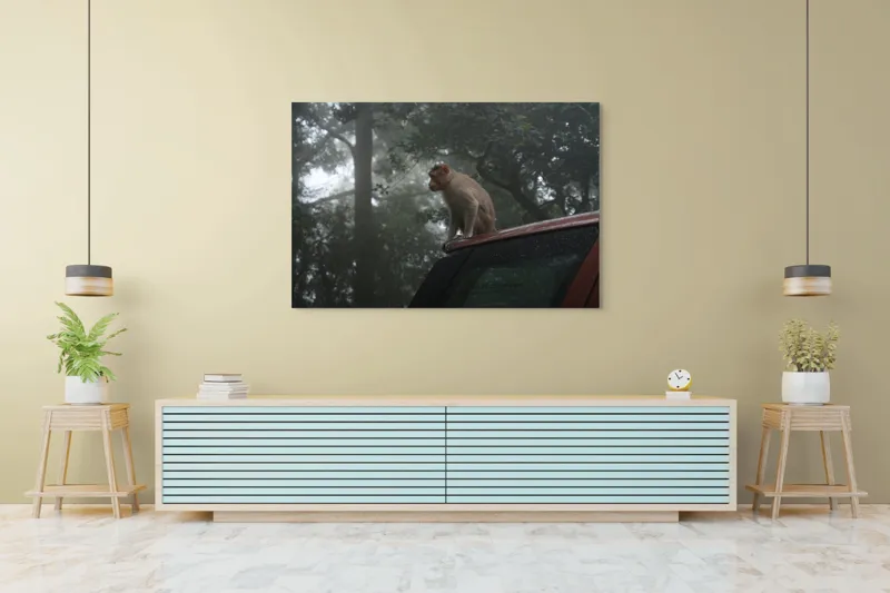 Tablou Canvas, "Maimuța contemplativă în pădurea cețoasă", 150 x 100 cm – poza 6